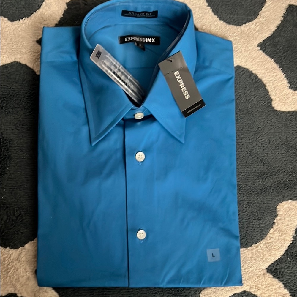 Express Blue Dress Shirt Classic Style